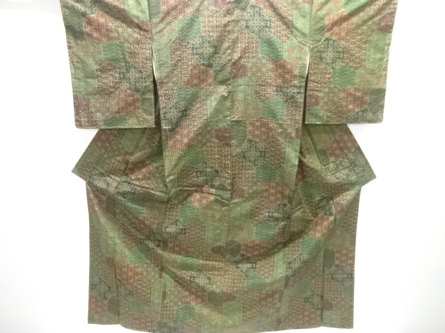 JAPANESE KIMONO / TOKAMACHI TSUMUGI / WOVEN CLASSICAL PATTERN